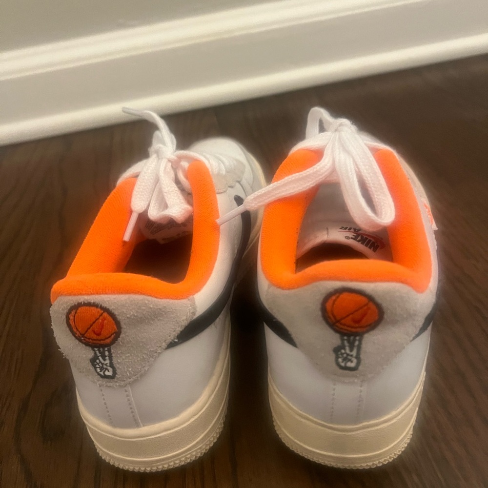 Nike White and Orange Basketball Sneakers